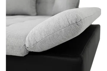 Djerra Sovesofa med Sjeselong 3-seter i Kunstlær - Svart / Grå - Møbler - Sofaer - Sovesofaer