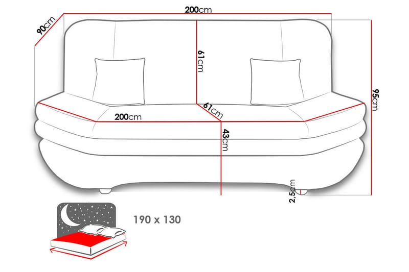 Figurelle Sovesofa 2-seter i Chenille - Grønn - Møbler - Sofaer - Sovesofaer