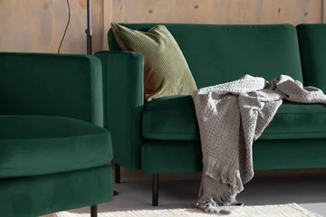 Teodin Fløyelssofa 3-seters - Grønn - Møbler - Sofaer - Fløyel sofaer