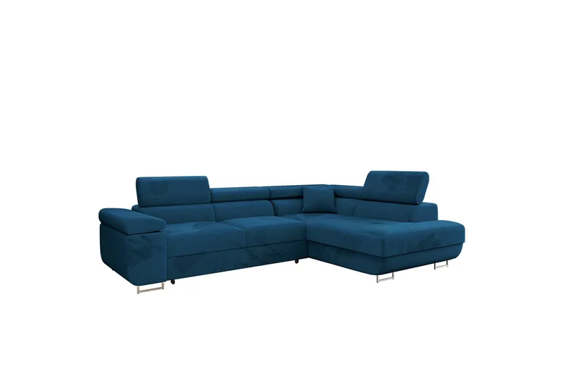 Gabina Sofa med Sjeselong 3-seter, Blå