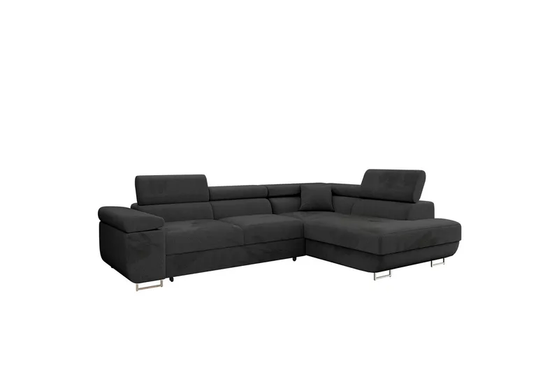 Gabina Sofa med Sjeselong 3-seter, Svart