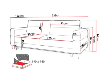 Hawara Sovesofa 2-Seter - Beige - Møbler - Sofaer - Sovesofaer