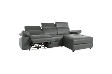 Hjørnesofa 3-seter Rayland Grå, PU, Høyre Elektrisk Recliner - Grå, PU, Høyre Elektrisk Recliner - Møbler - Sofaer - Skinnsofaer