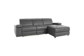 Hjørnesofa 3-seter Rayland Grå, PU, Høyre Elektrisk Recliner - Grå, PU, Høyre Elektrisk Recliner - Møbler - Sofaer - Skinnsofaer