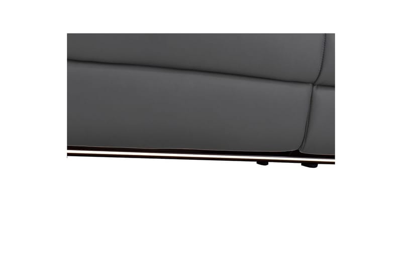 Hjørnesofa 3-seter Pareli Grå, Lær/PU, Høyre Manuell Recliner - Grå, Lær/PU, Høyre Manuell Recliner - Møbler - Sofaer - Skinnsofaer
