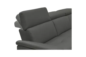 Hjørnesofa 3-seter Pareli Grå, Lær/PU, Høyre Manuell Recliner - Grå, Lær/PU, Høyre Manuell Recliner - Møbler - Sofaer - Skinnsofaer