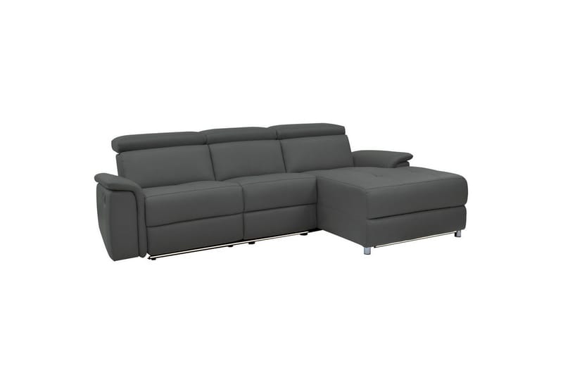 Hjørnesofa 3-seter Pareli Grå, Lær/PU, Høyre Manuell Recliner, Grå, Lær/PU, Høyre Manuell Recliner