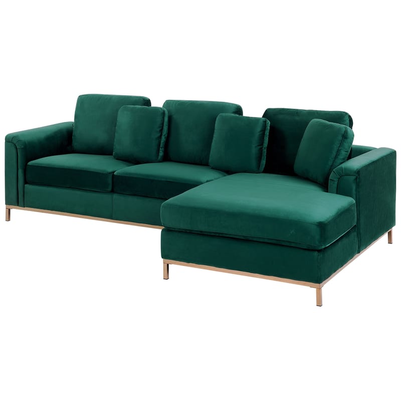 Hjørnesofa 4-seter Oslo venstrevendt - Mørkegrønn - Møbler - Sofaer - Sofa med sjeselong