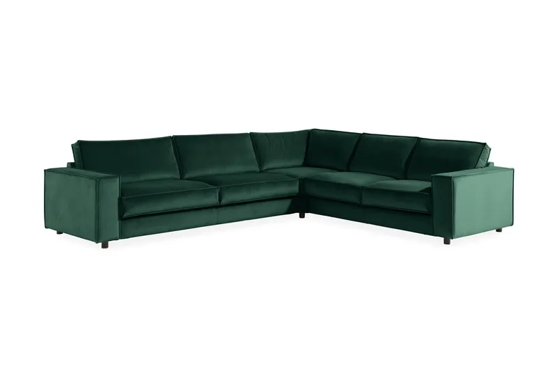 Cloudia Hjørnesofa Large Fløyel - Grønn - Møbler - Sofaer - Hjørnesofa