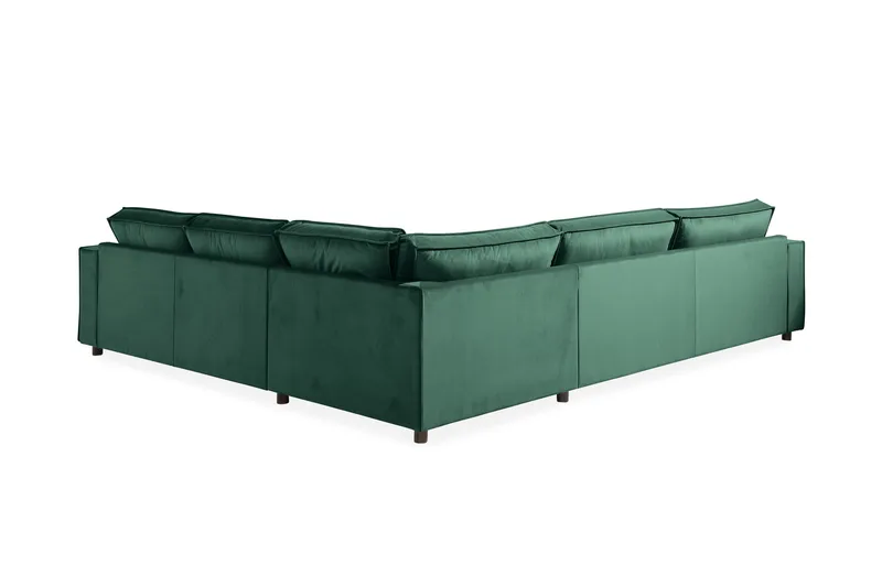Cloudia Hjørnesofa Large Fløyel - Grønn - Møbler - Sofaer - Hjørnesofa