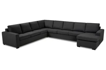 Crazy 7-seters Vendbar U-formet XX-Large Hjørnesofa med Divan i Stoff - Mørkegrå - Møbler - Sofaer - Hjørnesofa - Hjørnesofa med divan