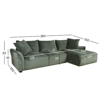 Hjørnesofa Denvi Høyre - mintgrønn - Møbler - Sofaer - Sofa med sjeselong