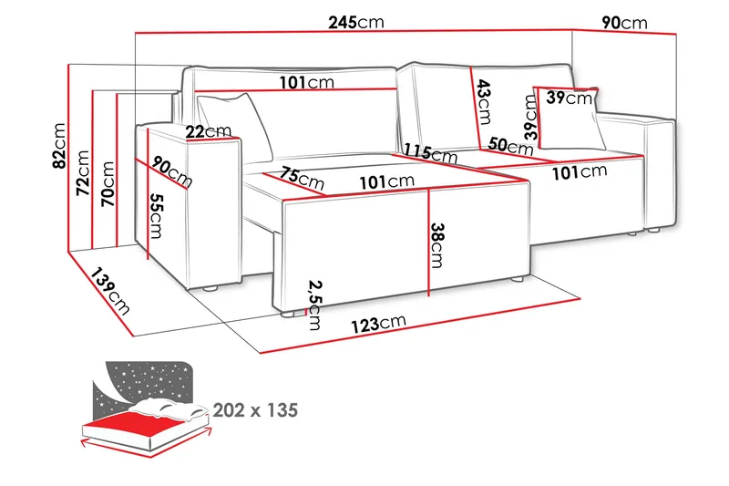 Hobson Sofa 3-seter - Brun - Møbler - Sofaer - Sofa 3 seter