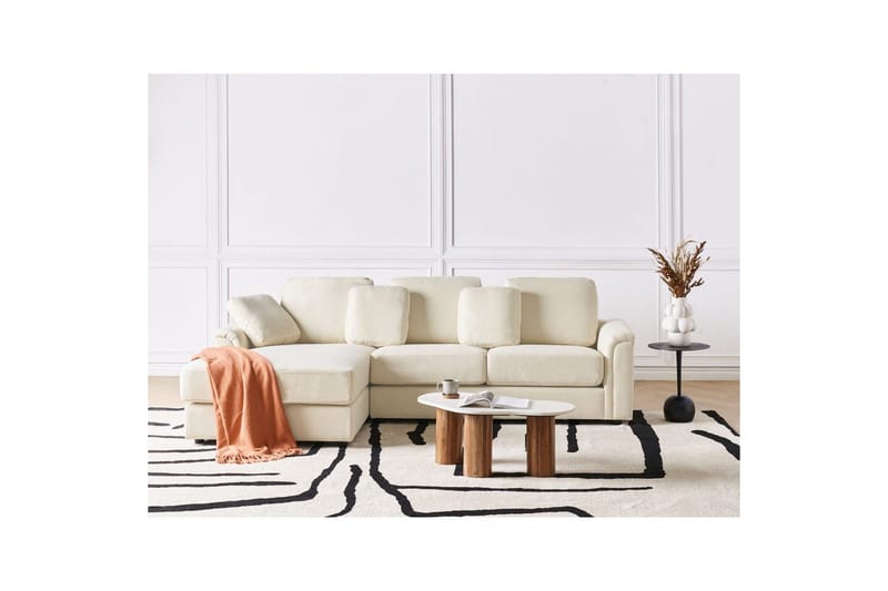 Hörnsoffa Beliani Kohlo Högervänd Beige - Møbler - Sofaer - Sofagrupper
