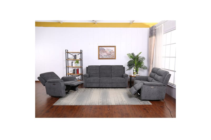 Mimi Reclinersoffa 3-sits Grå Grey - Møbler - Sofaer - Reclinersofaer - 3 seters kinosofa & reclinersofa
