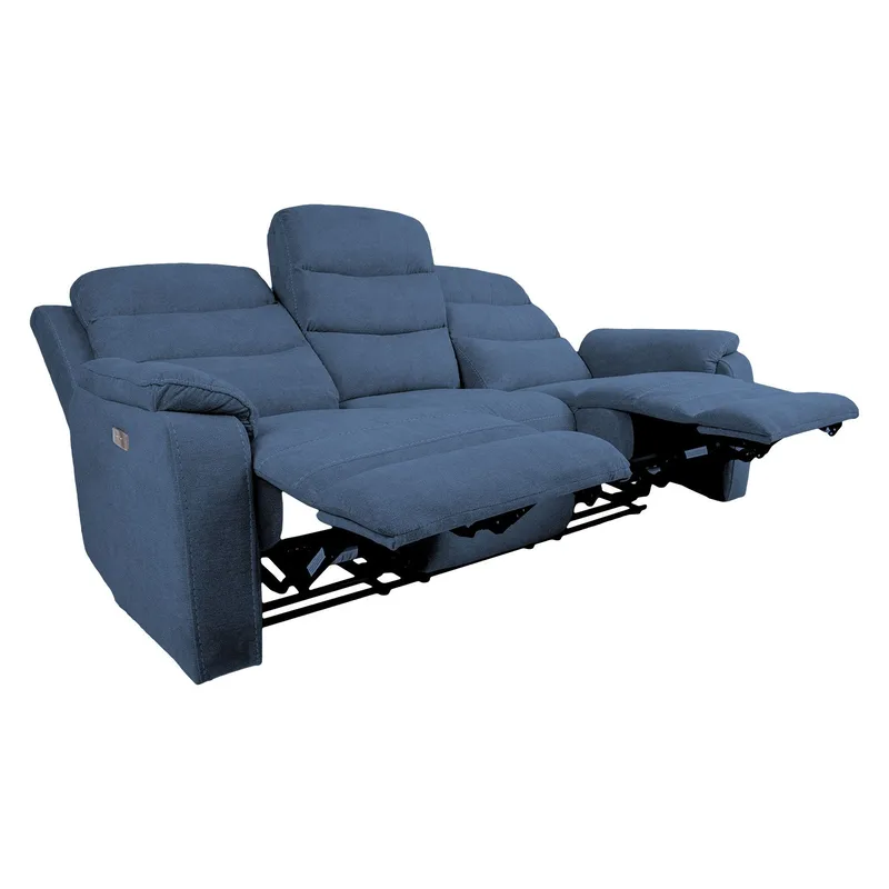 Reclinersofa Blenor 3-seter med elektrisk mekanisme - blå - Møbler - Sofaer - Reclinersofaer - 3 seters kinosofa & reclinersofa