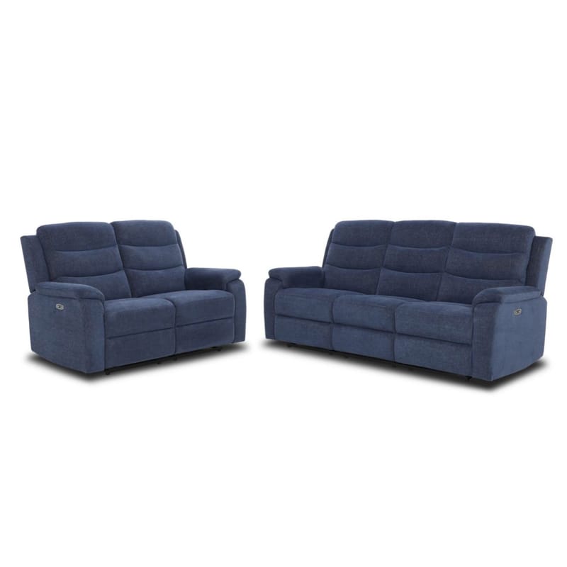 Reclinersofa Blenor 3-seter med elektrisk mekanisme - blå - Møbler - Sofaer - Reclinersofaer - 3 seters kinosofa & reclinersofa