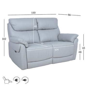Reclinersofa Dalsor 2-seter med elektrisk mekanisme - Beige - Møbler - Sofaer - Reclinersofaer - 2 seters kinosofa & reclinersofa