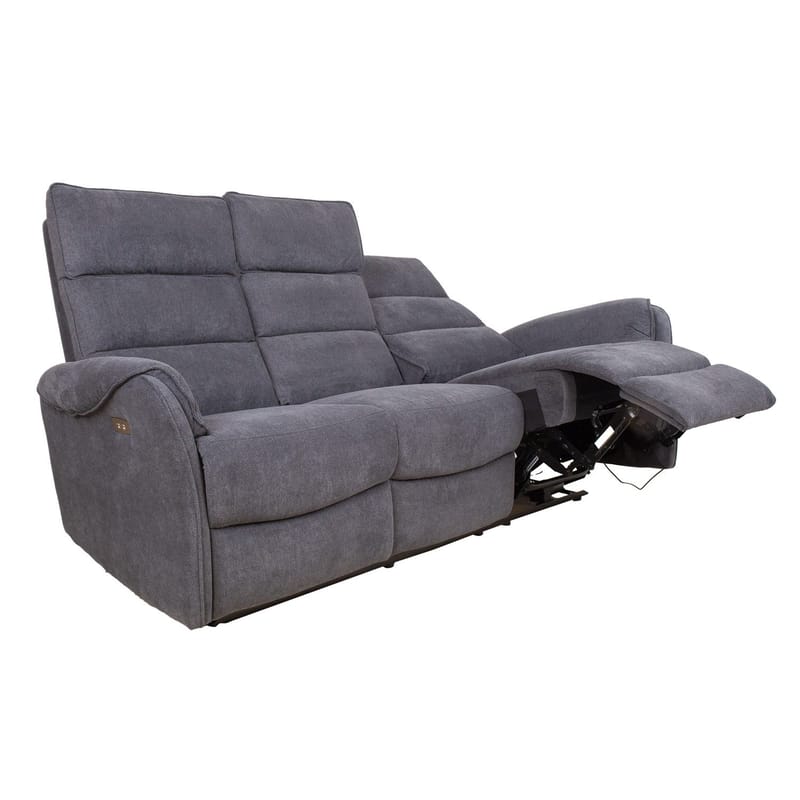 Reclinersofa Mörvik 3-seter med elektrisk mekanisme - blågrå - Møbler - Sofaer - Reclinersofaer - 3 seters kinosofa & reclinersofa