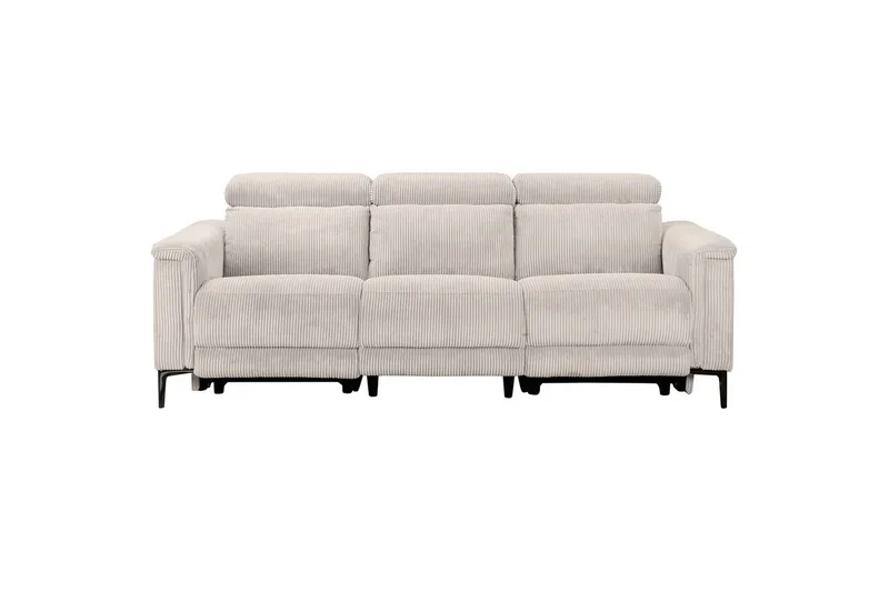 Reclinersofa uten hjørne Loft24 Lund reclinersofa 3-seter Vit