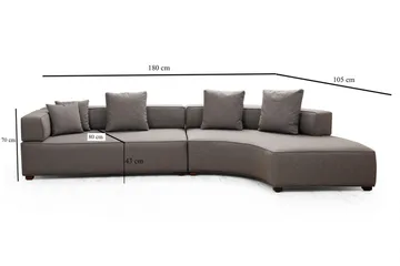 Lasalle Divansofa 3-seters - Grå - Møbler - Sofaer - Sofa 3 seter