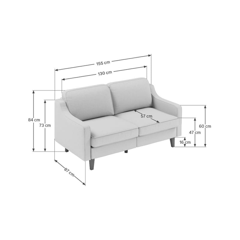 Lorvas 2-seters sofa - Lysegrå - Møbler - Sofaer - 2 seter sofa