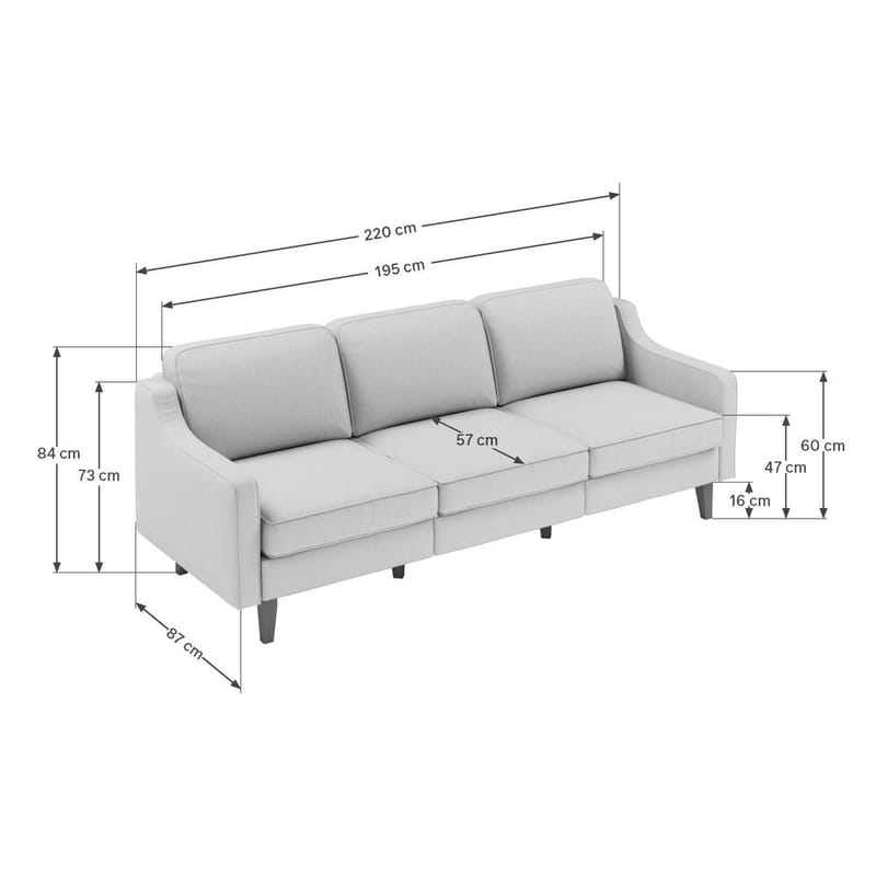 Lorvas 3-seters sofa - Rød - Møbler - Sofaer - Fløyel sofaer