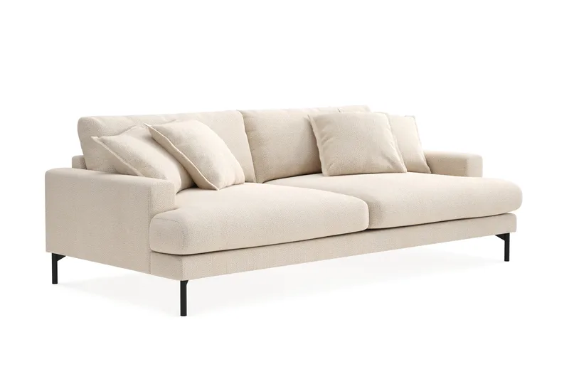 Menard Premium 4-seters dyp sofa i chenille - Lysbeige - Møbler - Sofaer - 4 seter sofa