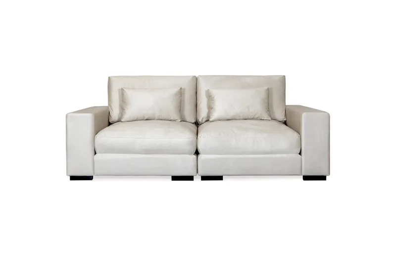Dubai 2-seters sofa fløyel ekstra dyp, Hvit