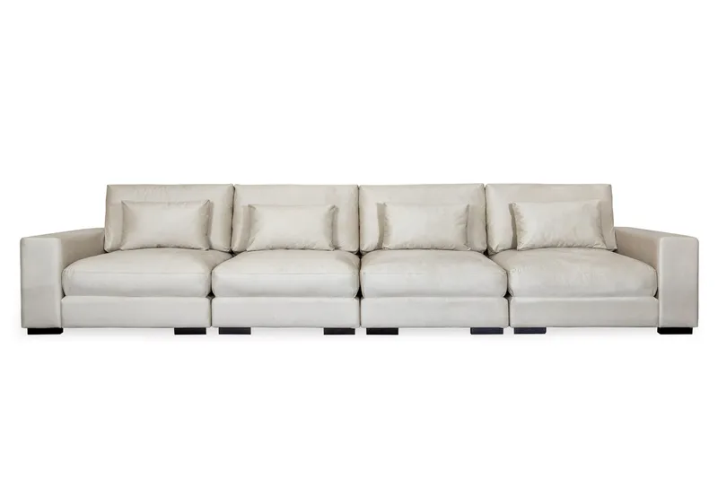 Dubai 4-seters sofa fløyel ekstra dyp, Hvit