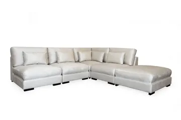 Dubai sjeselongsofa venstre fløyel - Hvit - Møbler - Sofaer - Modulsofaer - Komplett modulsofa