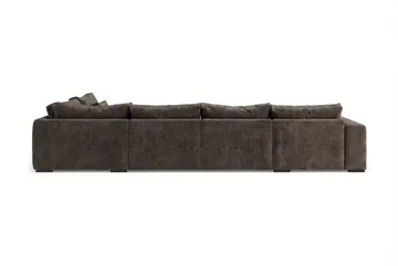 Dubai U-modulsofa med divan høyre ekstra dyp i Chenille - Mørkebrun - Møbler - Sofaer - Modulsofaer - Komplett modulsofa
