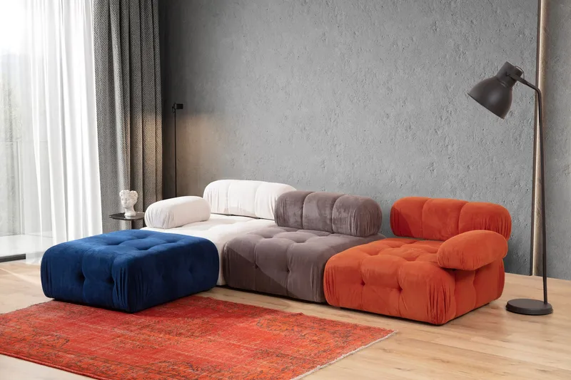 Belgin Modulsofa 3-seter - Rød/Hvit - Møbler - Sofaer - Modulsofaer - Komplett modulsofa