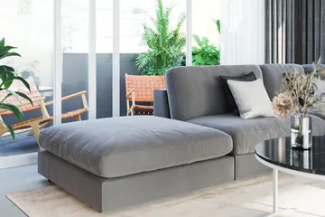 Arken 2-seters Midtmodul i Fløyel 120 cm bred - Lys grå - Møbler - Sofaer - Modulsofaer - Midtmodul