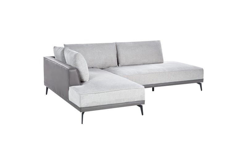 Modulsoffa Beliani Myken Beige/brun/svart, Högervänd Grey Left-faced - Møbler - Sofaer - Modulsofaer - Komplett modulsofa