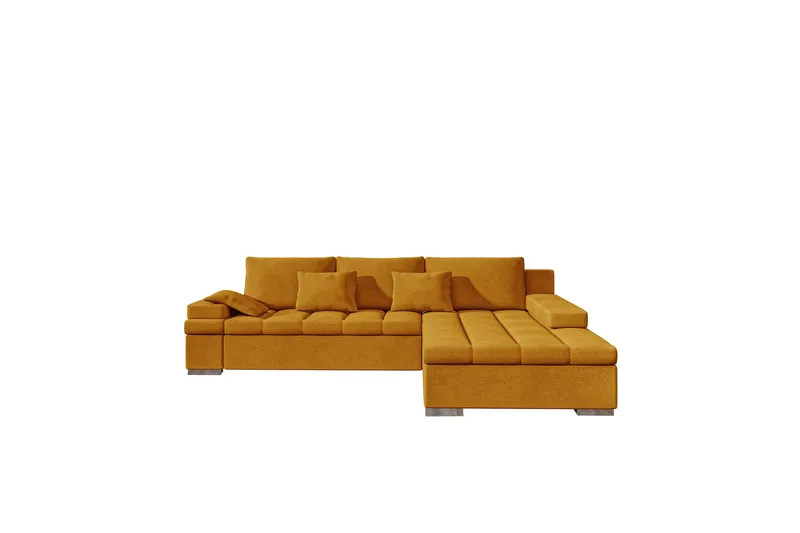 Naoma Sofa med Sjeselong 3-seter, Gul