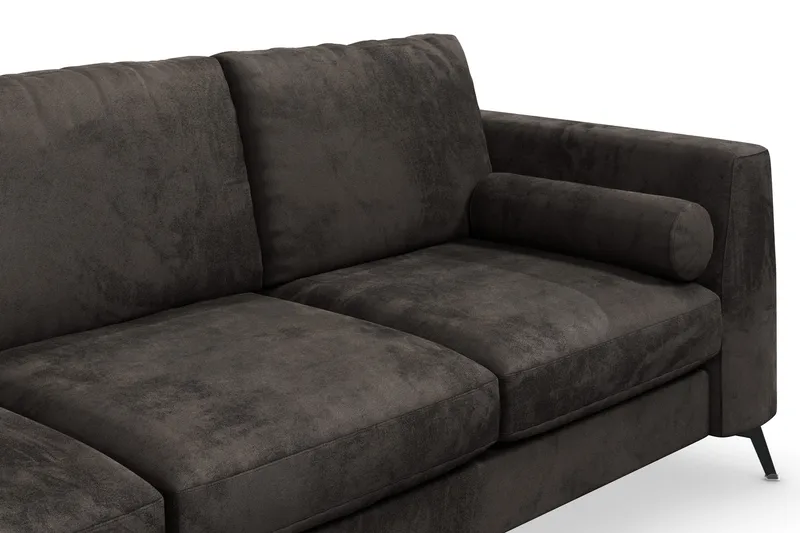 Ocean Lyx 3-seters Fløyelssofa - Mørk grå - Møbler - Sofaer - Fløyel sofaer