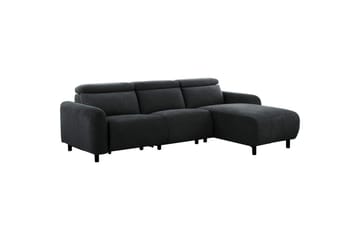 Reclinersofa med hjørne Loft24 Hjørnesofa Loft24 Skaane med manuell reclinerstol Grå Belfast-stoff - Møbler - Sofaer - Skinnsofaer