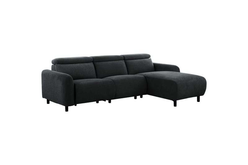 Reclinersofa med hjørne Loft24 Hjørnesofa Loft24 Skaane med manuell reclinerstol Grå Belfast-stoff - Møbler - Sofaer - Skinnsofaer