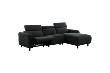 Reclinersofa med hjørne Loft24 Hjørnesofa Loft24 Skaane med manuell reclinerstol Grå Belfast-stoff - Møbler - Sofaer - Skinnsofaer