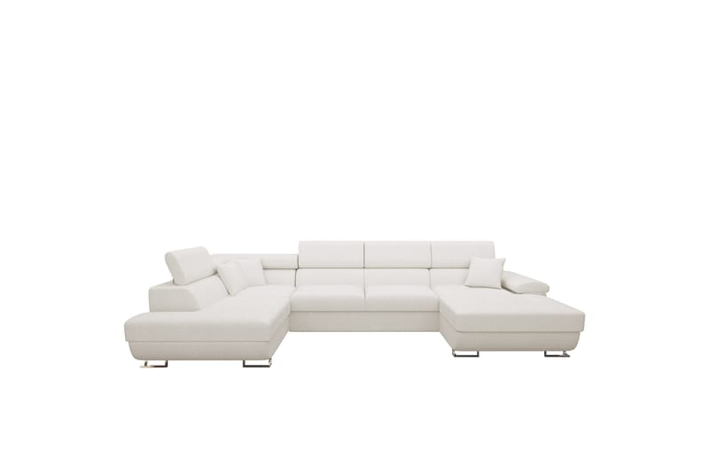 Reginia Sofa med Divan og Sjeselong 4-seter, Hvit