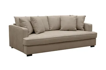 Rossita 3-seters Dyp Sofa med Hel Pute i Stoff - Brun - Møbler - Sofaer - Sofa 3 seter