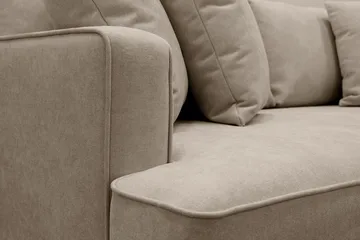 Rossita 3-seters Dyp Sofa med Hel Pute i Stoff - Brun - Møbler - Sofaer - Sofa 3 seter