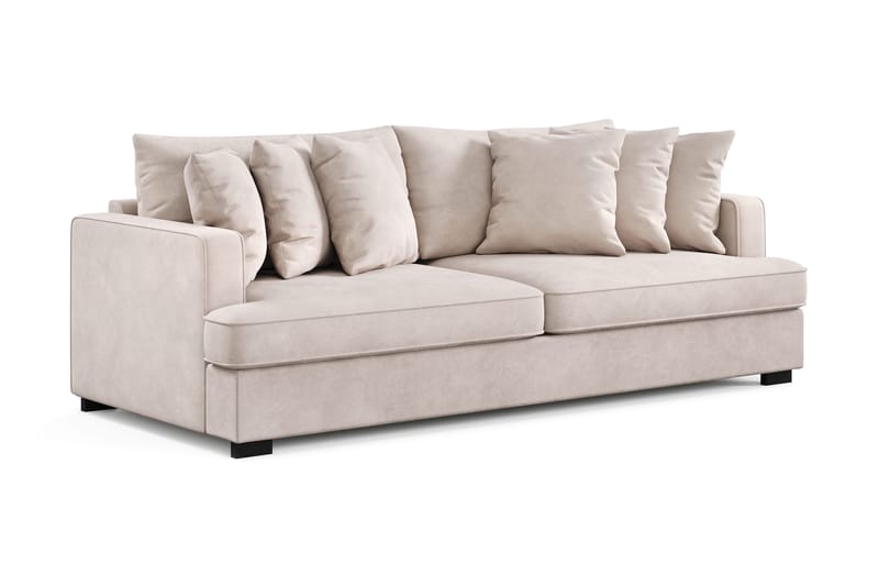 Rossita 4-seters Dyp Fløyelssofa - Beige - Møbler - Sofaer - Fløyel sofaer