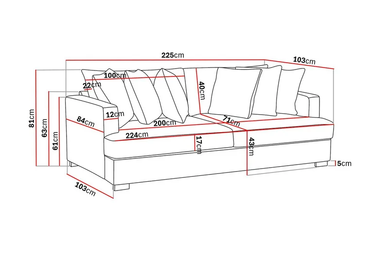Rossita 4-seters Dyp Sofa i Kordfløyel - Mørkegrønn - Møbler - Sofaer - 4 seter sofa