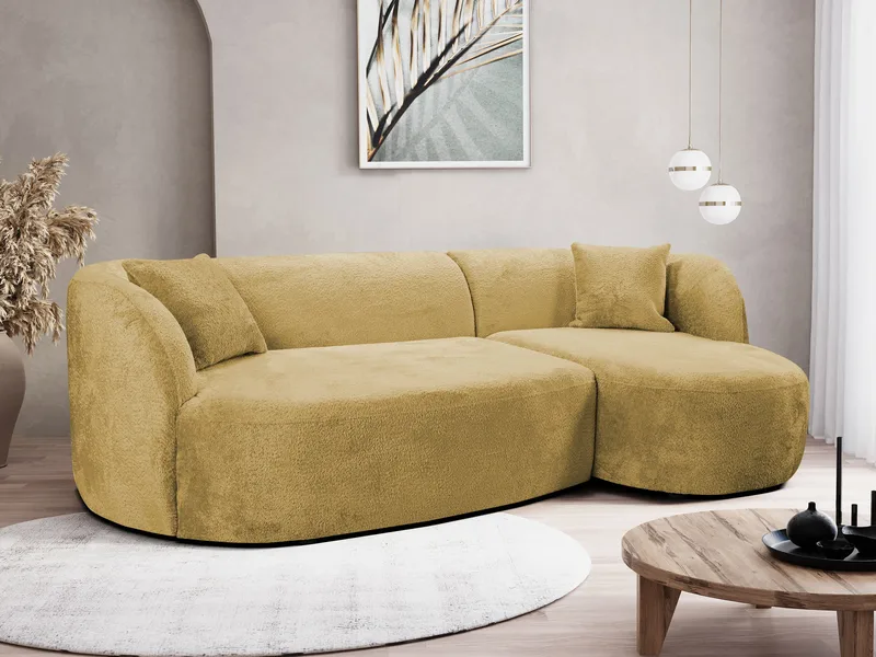 Rylian 3-seters sofa med divan - sennepsgul - Møbler - Sofaer - Sofa med sjeselong