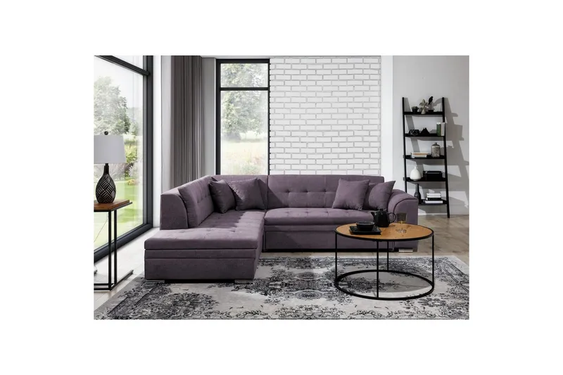 Seksjonssofa Eltap Pieretta 260x207x78 cm, Poco 41, Lilla, Venstre