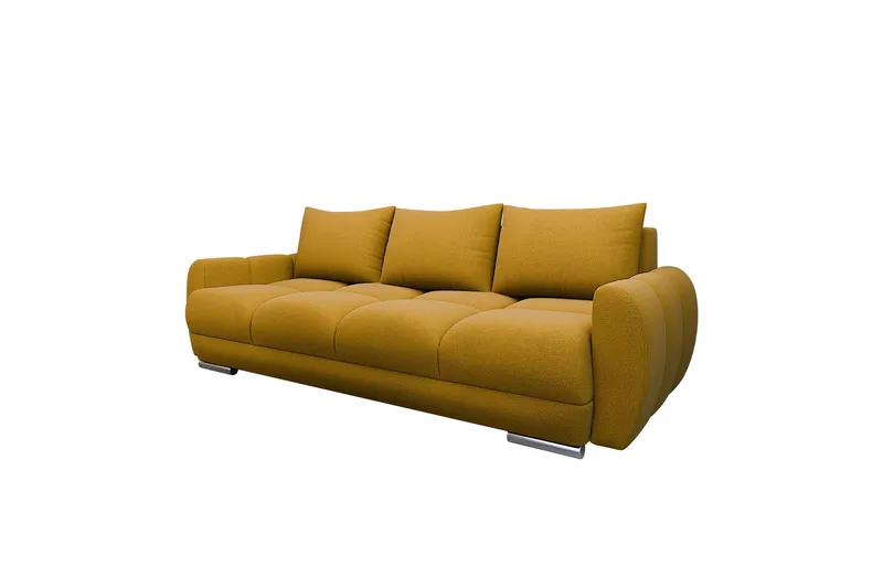 Simerly Sofa 3-seter i Plysj, Gul
