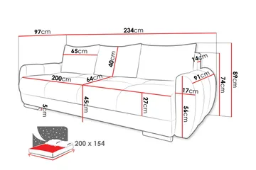 Simerly Sofa 3-seter - Svart - Møbler - Sofaer - Sofa 3 seter