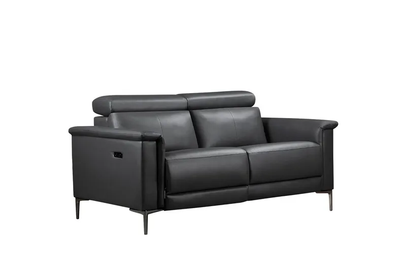 Sofa 2-seter Lund Grå, PU, Elektrisk recliner, Grå, PU, Elektrisk recliner